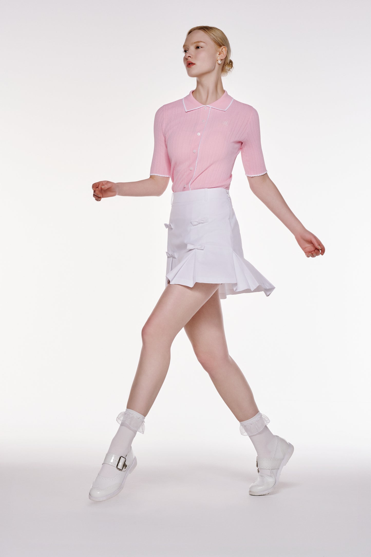 スカラップカラーチルニット