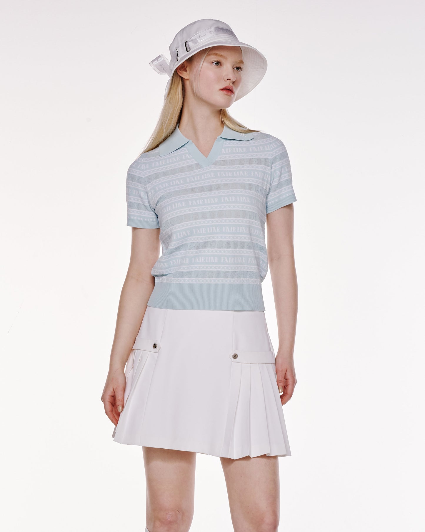 ジャガードショートスリーブニット