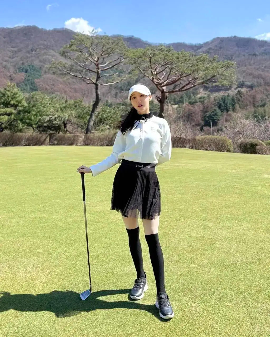 ドットシャプリーツスカート