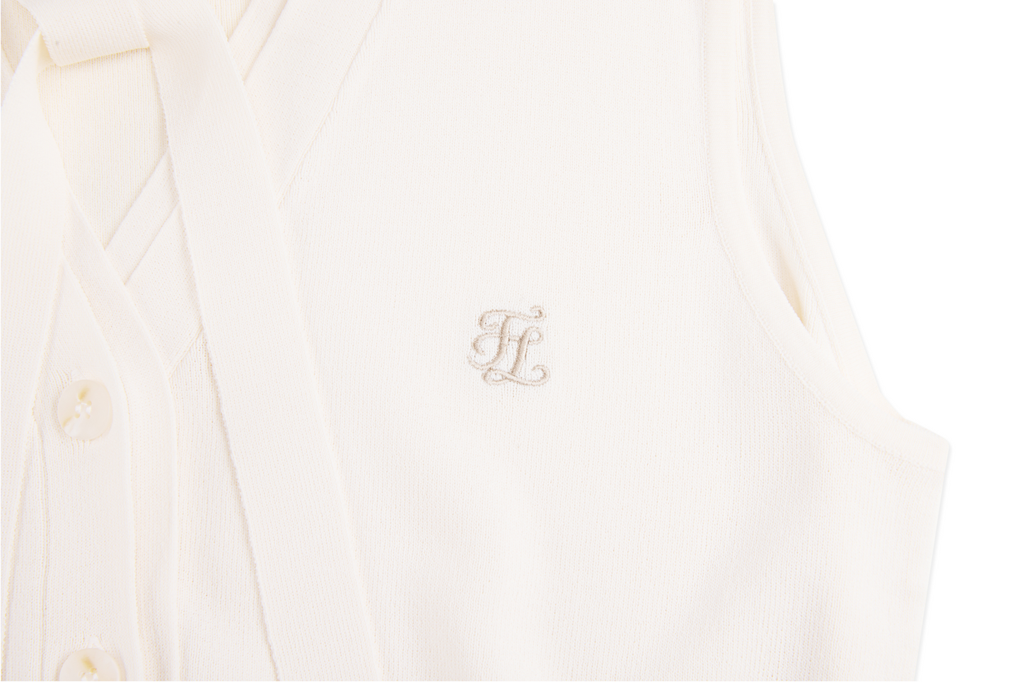 25SS ノースリーブVネックニットベストカーディガン