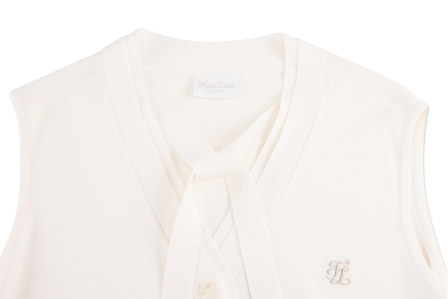 25SS ノースリーブVネックニットベストカーディガン