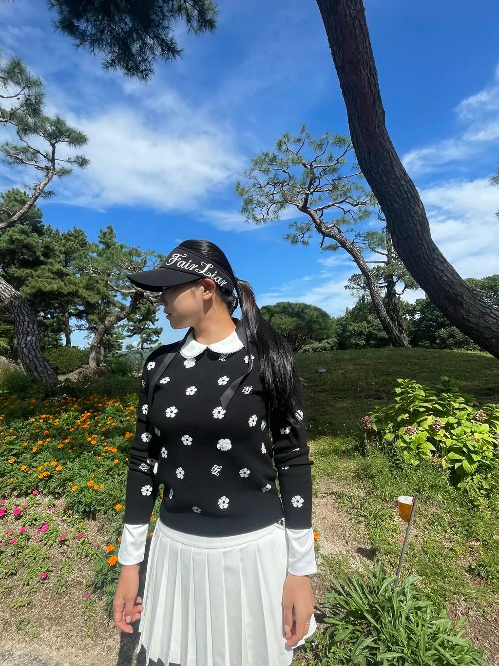 フラワージャガードニット