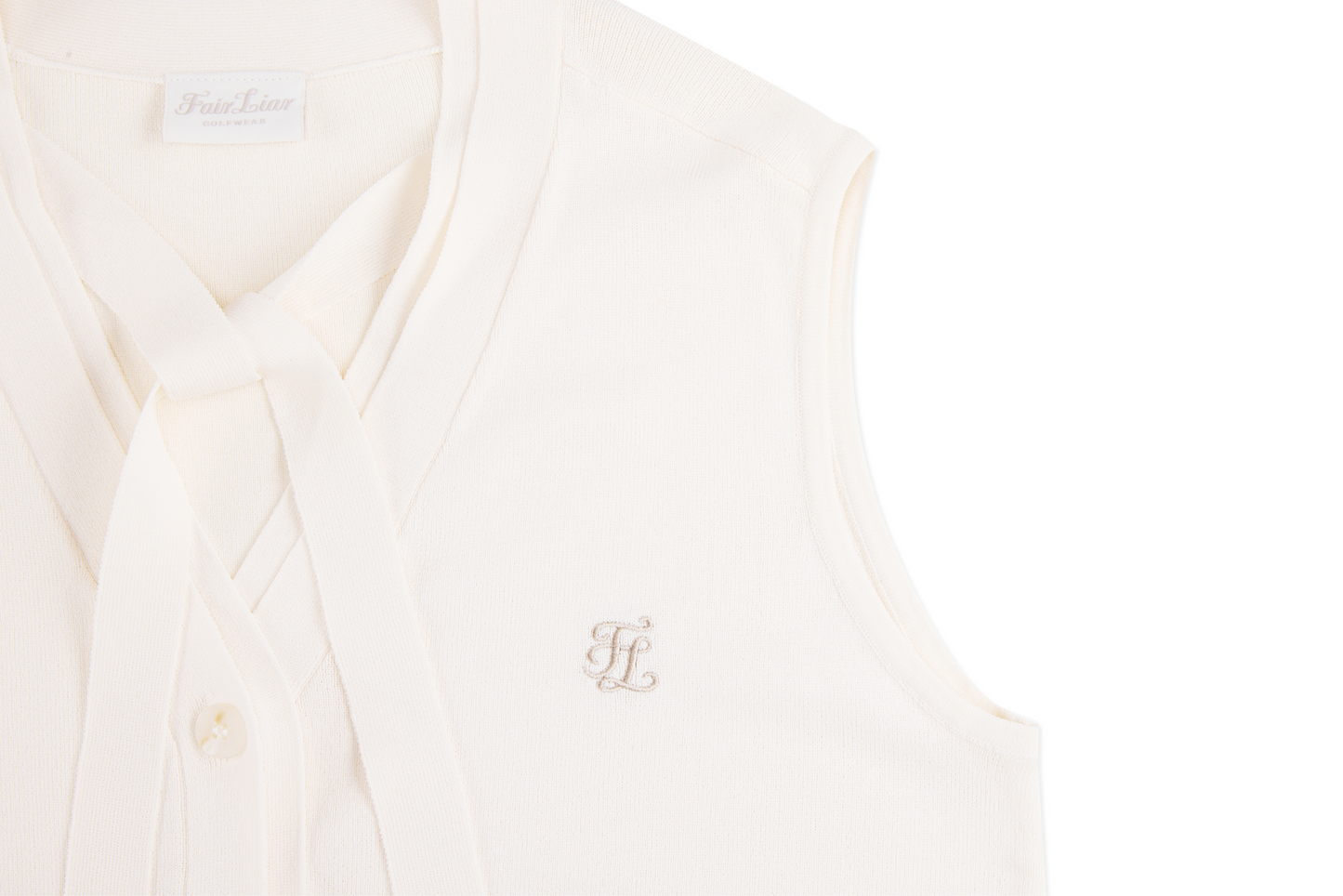 25SS ノースリーブVネックニットベストカーディガン