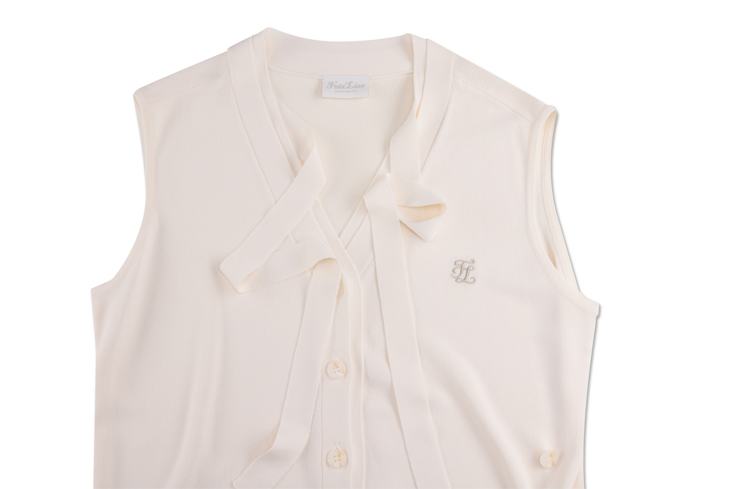 25SS ノースリーブVネックニットベストカーディガン