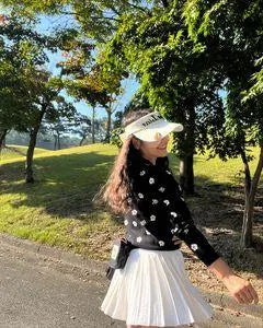 フラワージャガードニット