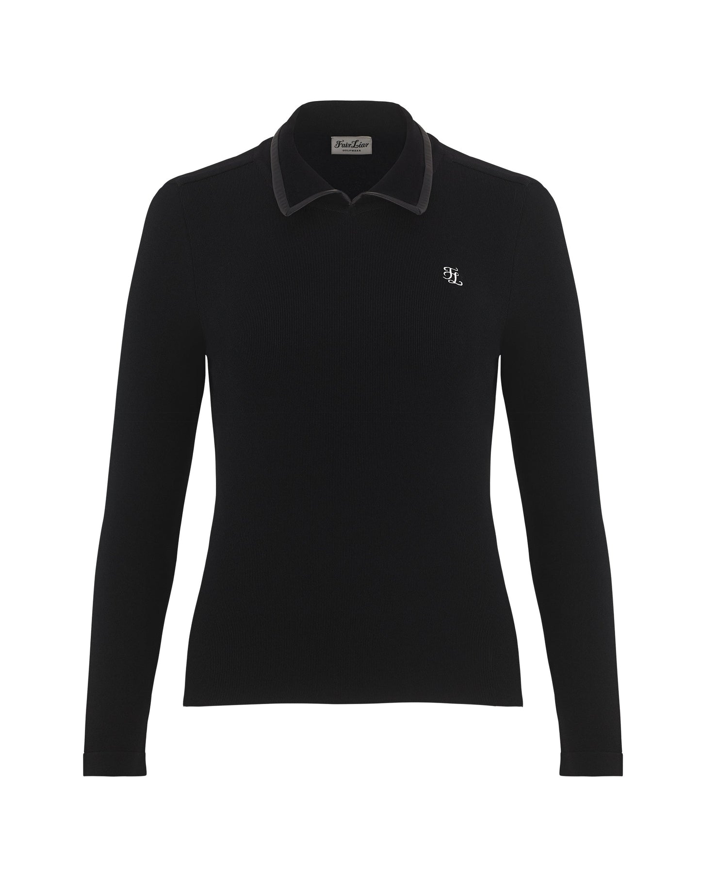 レザーカラーマッチニット