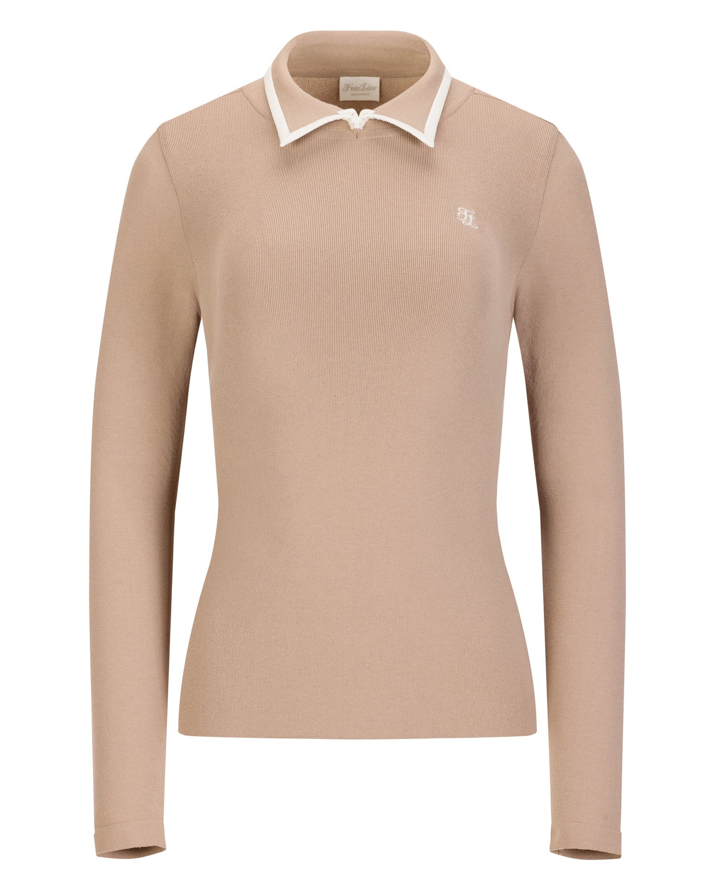 レザーカラーマッチニット