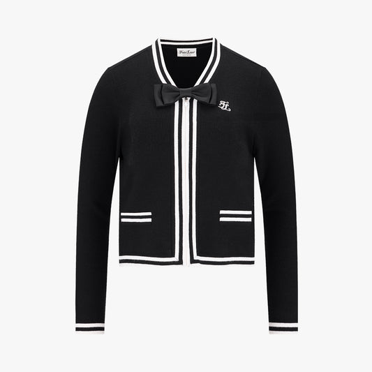 リボンジップアップカーディガン