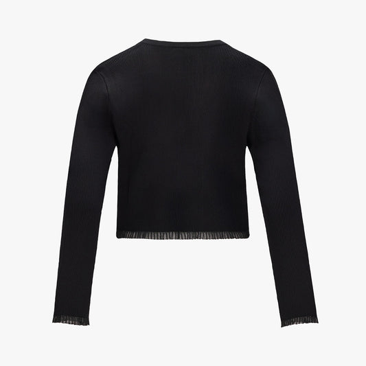 リブクロップカーディガン