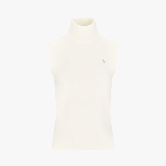 ハイネックノースリーブニット