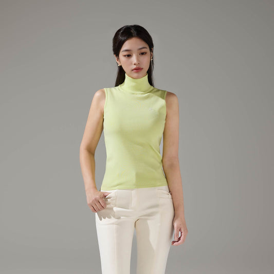 ハイネックノースリーブニット