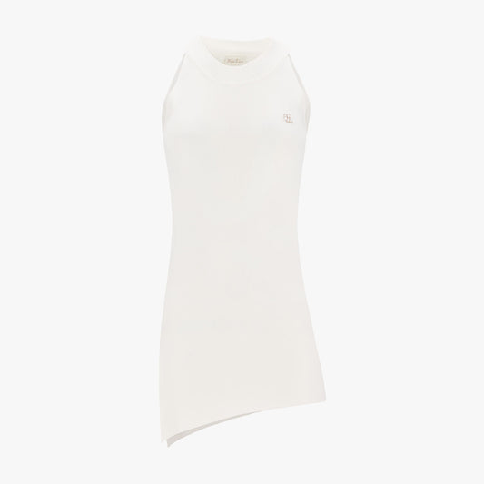 リブホルターネックニット