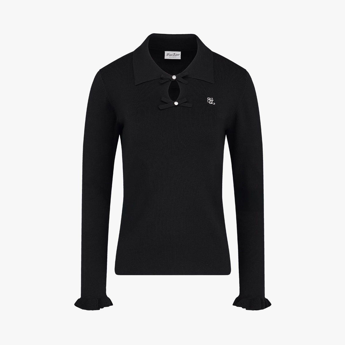 フラットカラーポイントニット