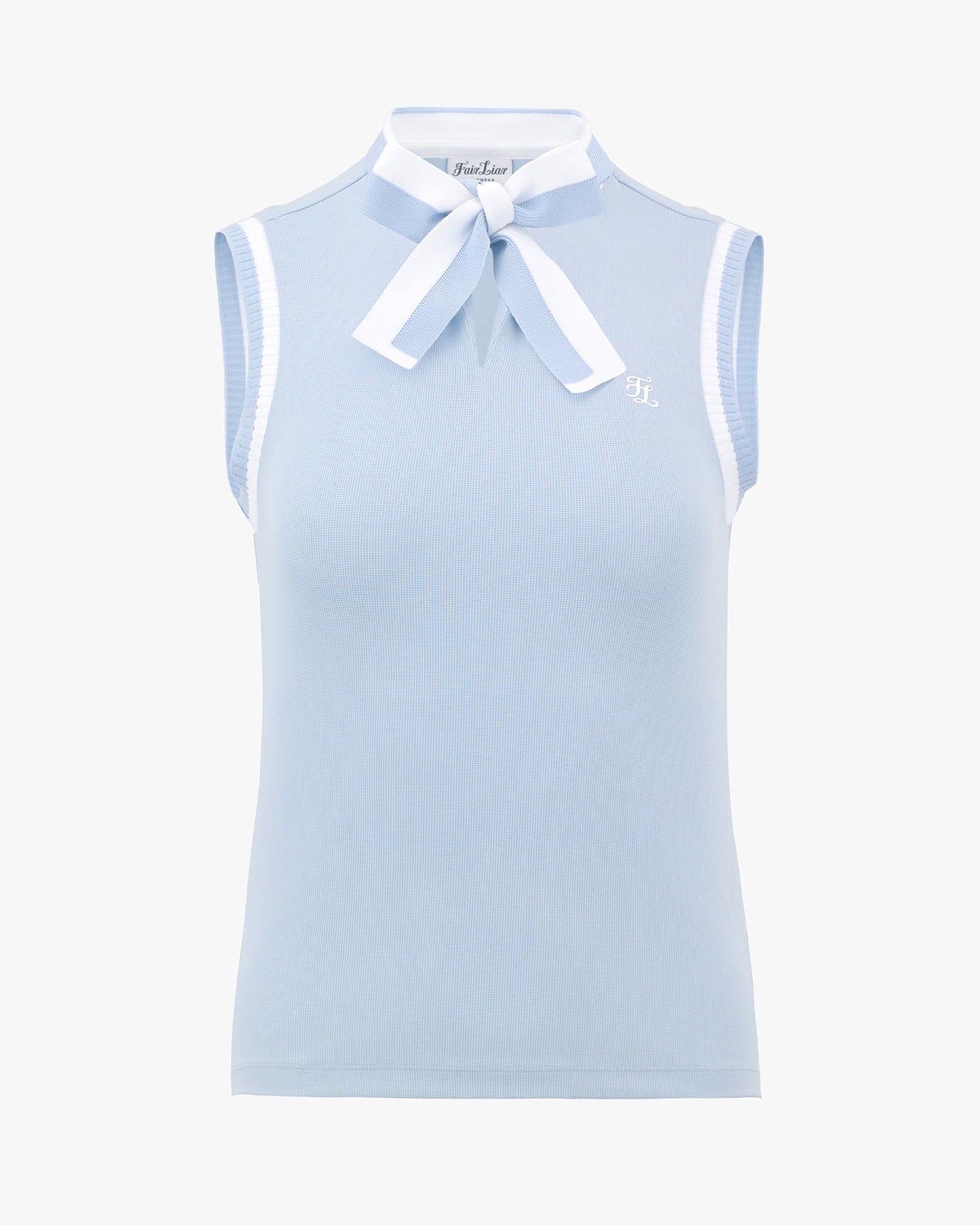 ニットリボンスリーブレスTシャツ