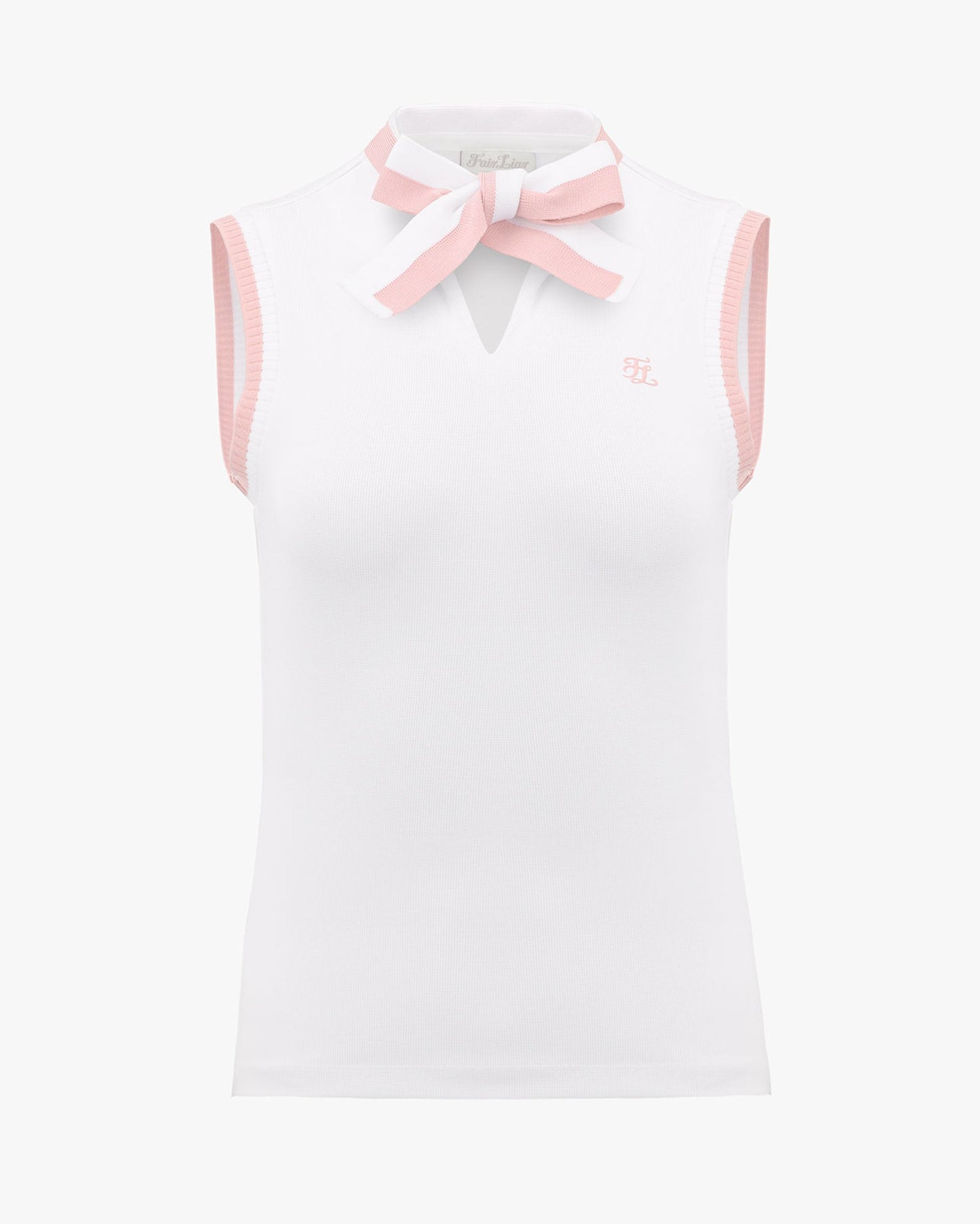 ニットリボンスリーブレスTシャツ