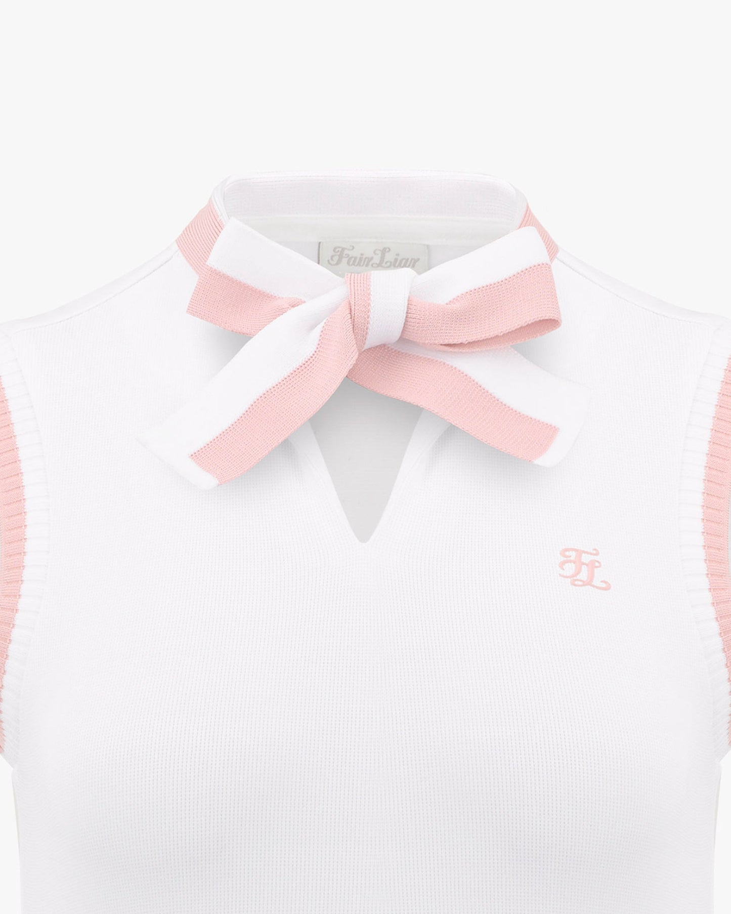 ニットリボンスリーブレスTシャツ