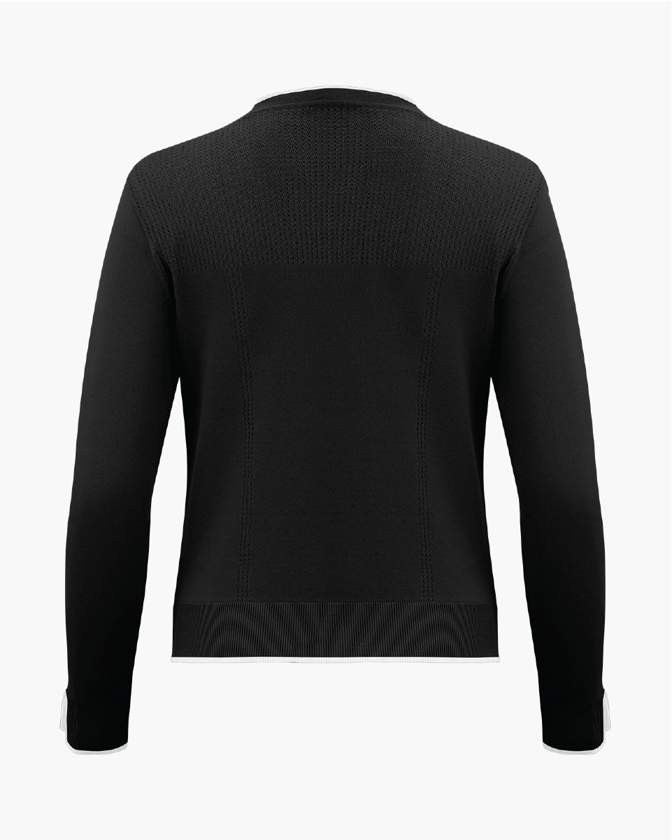 Vネックカラーブロックカーディガン