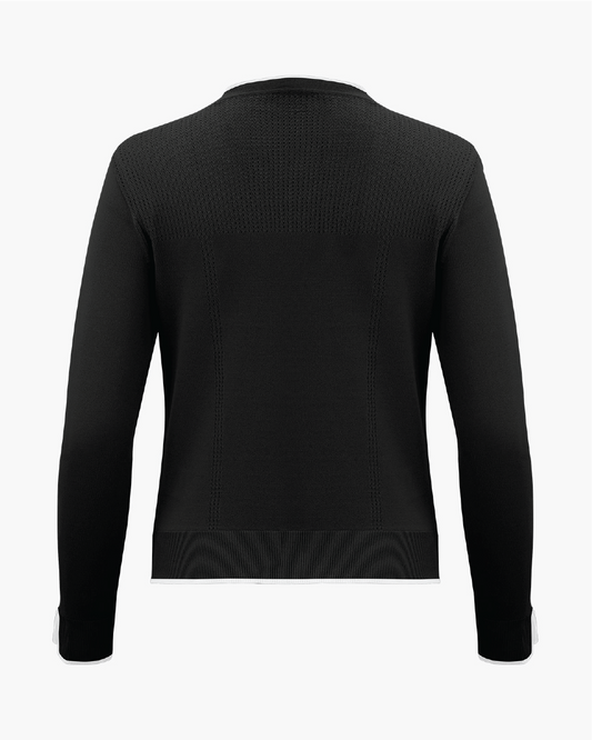 Vネックカラーブロックカーディガン