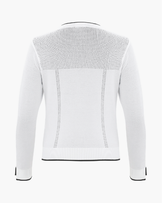 Vネックカラーブロックカーディガン