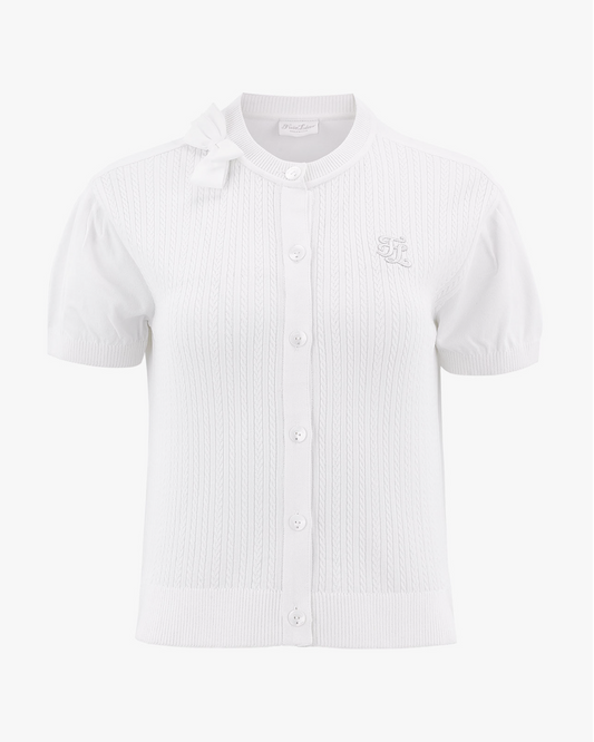 ラウンドリボンショートスリーブカーディガン