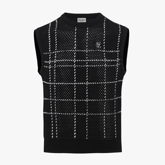 メンズ チェックハンドメイドベスト