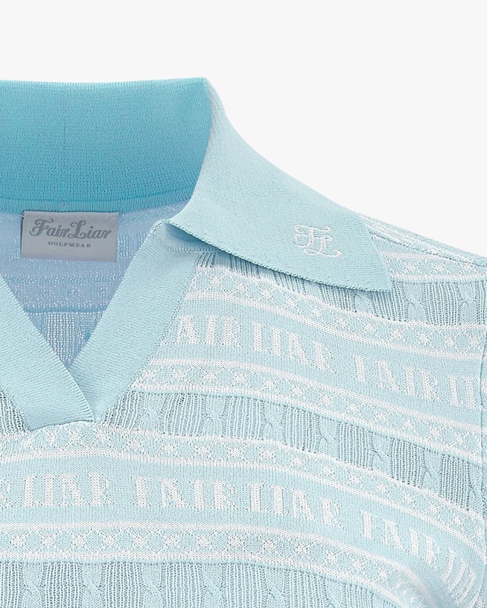 ジャガードショートスリーブニット