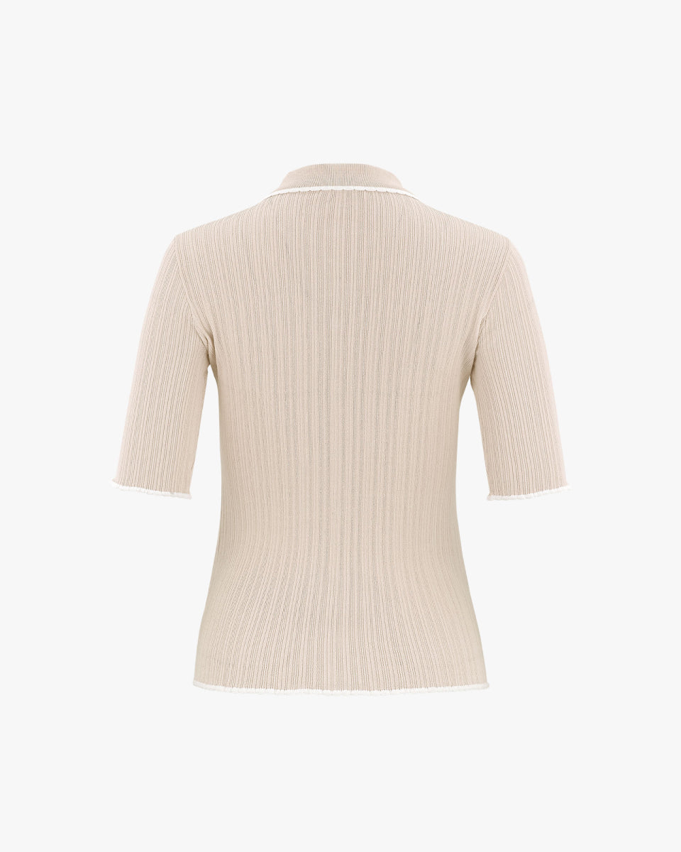 スカラップカラーチルニット