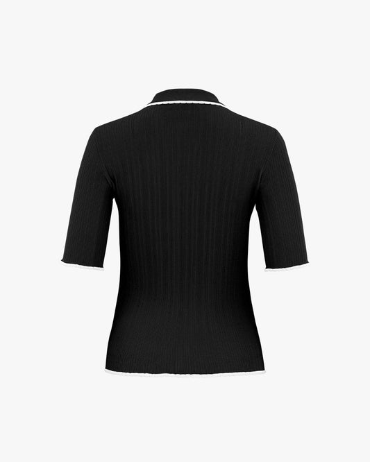 【RE-ORDER】スカラップカラー七分袖ニット