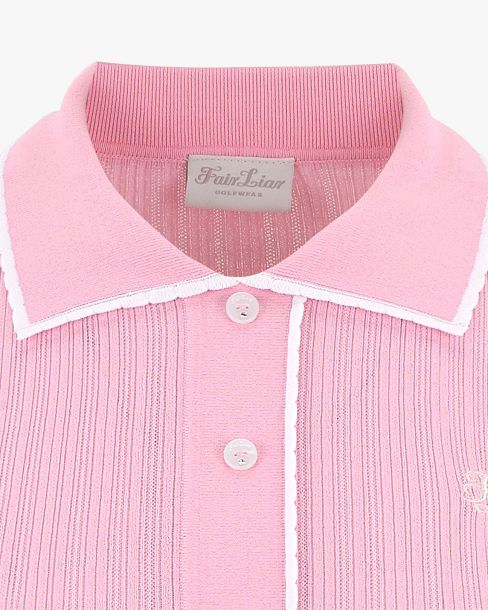 【RE-ORDER】スカラップカラー七分袖ニット