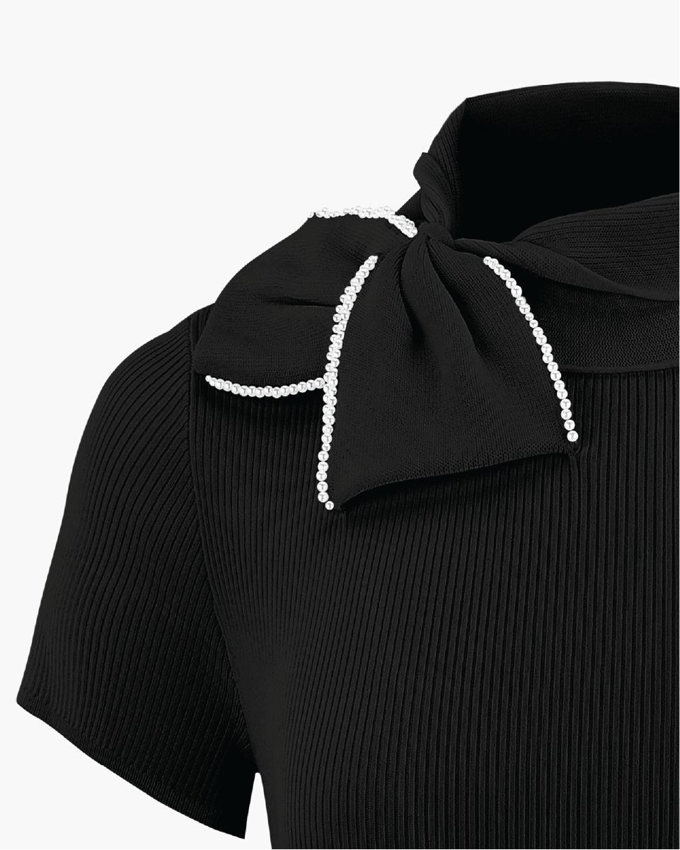 パールビッグリボンニット