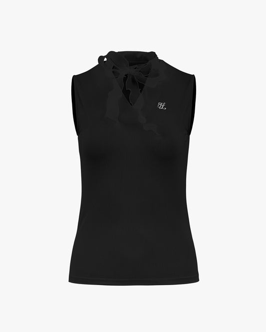 オーガンザリボン スリーブレスTシャツ