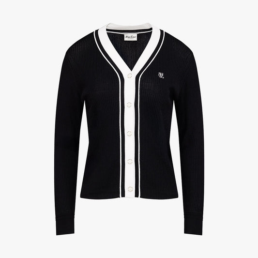 25SS ツートーンワイドリブカーディガン