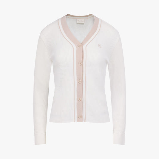 25SS ツートーンワイドリブカーディガン