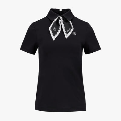 プチスカーフセットTシャツ (ブラック)