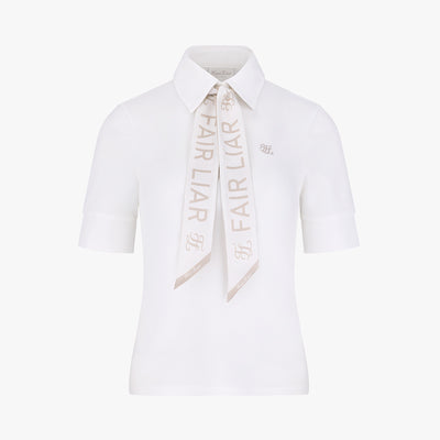 レタリングスカーフセットTシャツ (ホワイト)