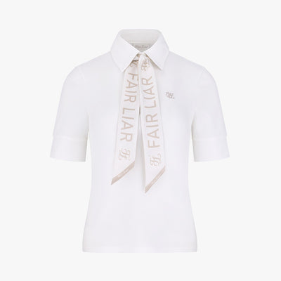 レタリングスカーフセットTシャツ (ホワイト)