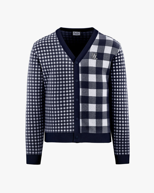 メンズ ギンガムチェックカーディガン