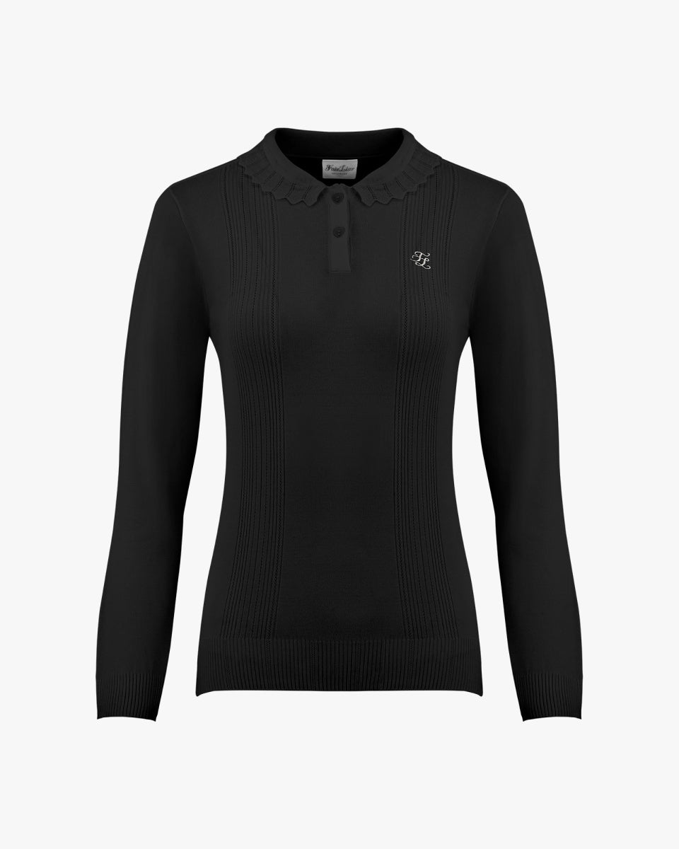 ウェーブカラーニット