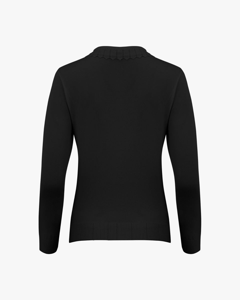 ウェーブカラーニット