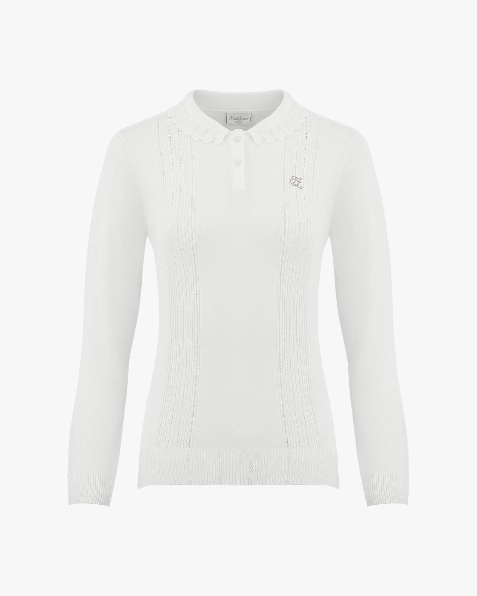 ウェーブカラーニット