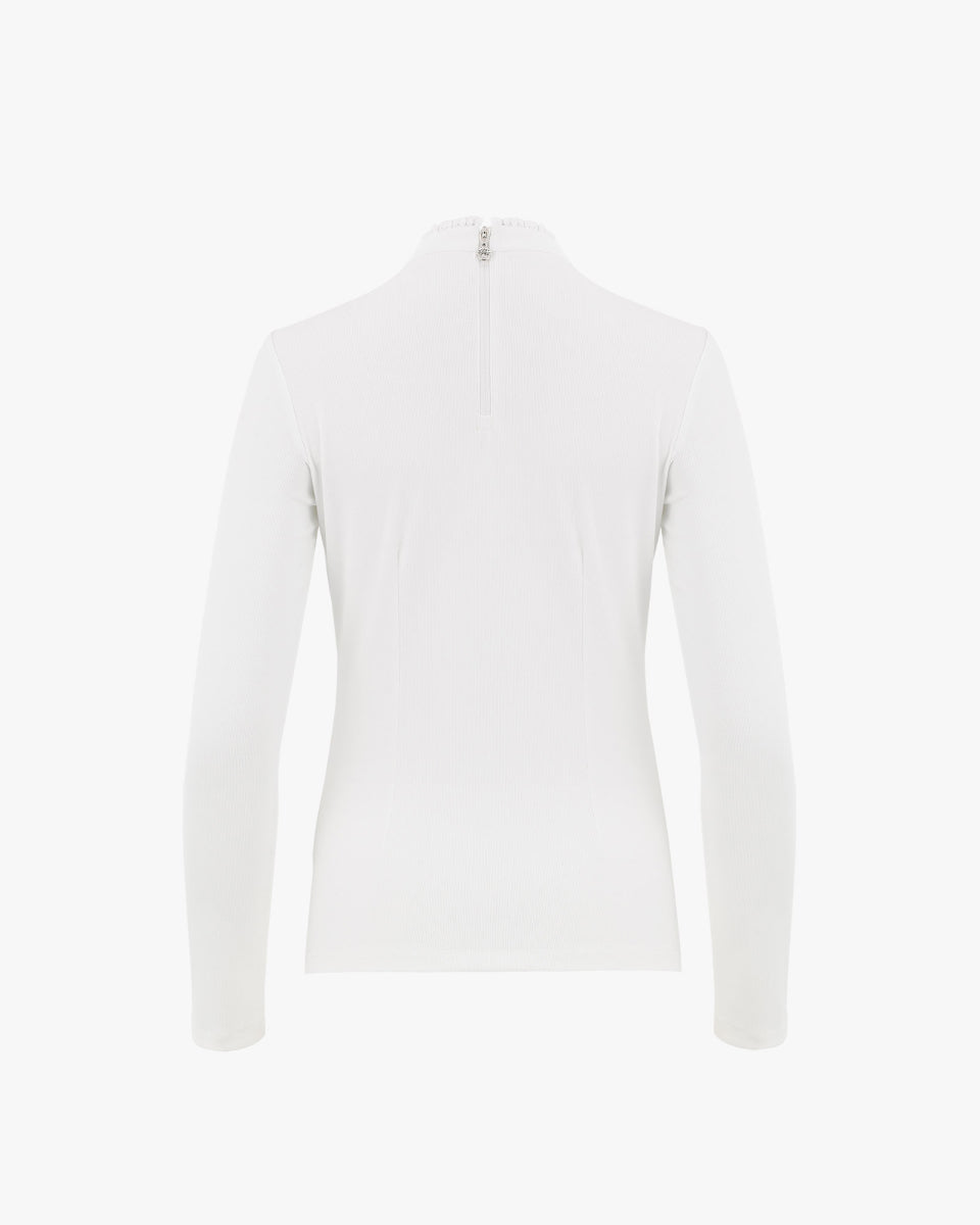 フリルハイネックロングスリーブTシャツ