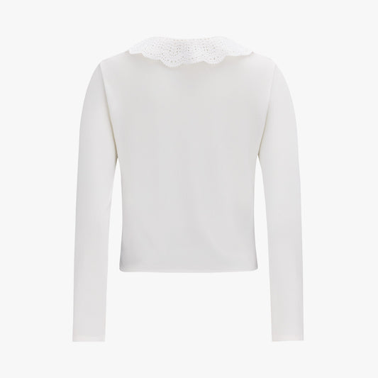 クロシェカラーカーディガン (ホワイト)