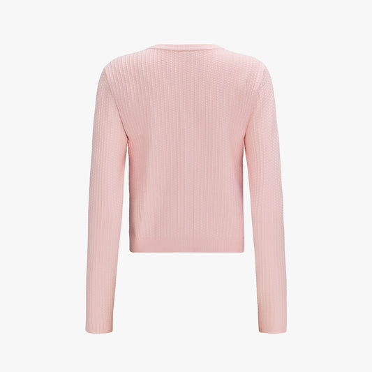 シュシュリボンカーディガン (コーラル)