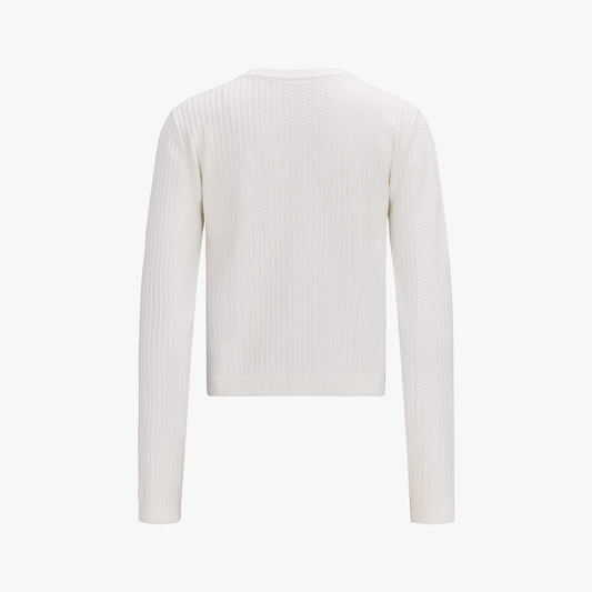 シュシュリボンカーディガン (ホワイト)