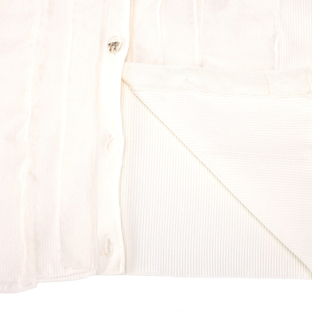 オーガンジーVネックカーディガン (ホワイト)