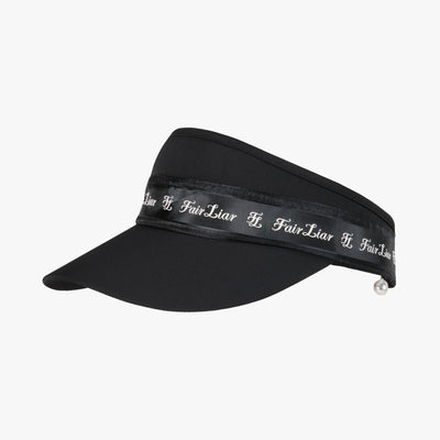 小粒パールロゴテープバイザー (ブラック)