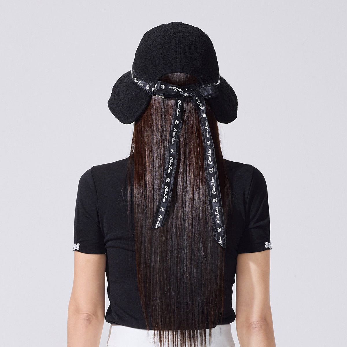 レースボンネットハット (ブラック)