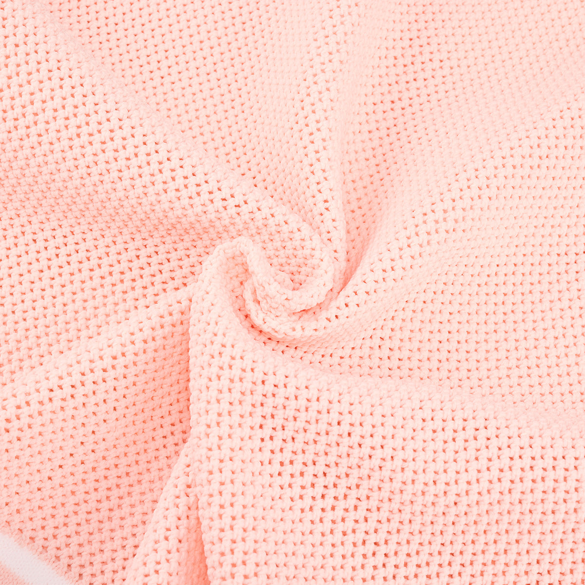 スカシ編みVネックベスト (コーラル)