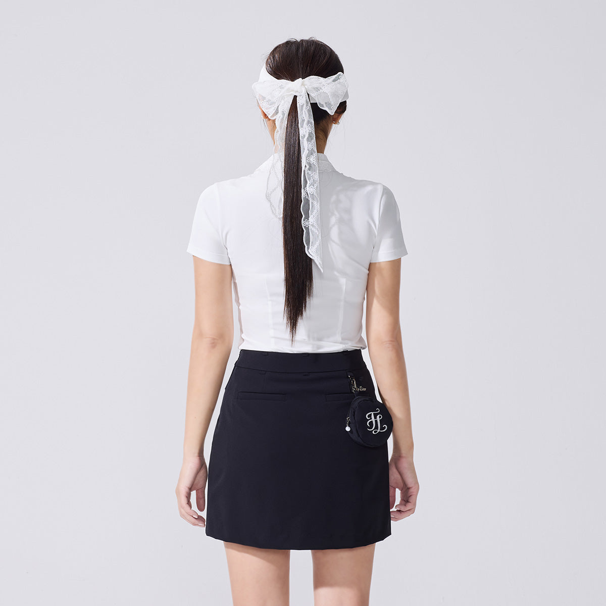 アイレットレースカラ―Tシャツ (ホワイト)