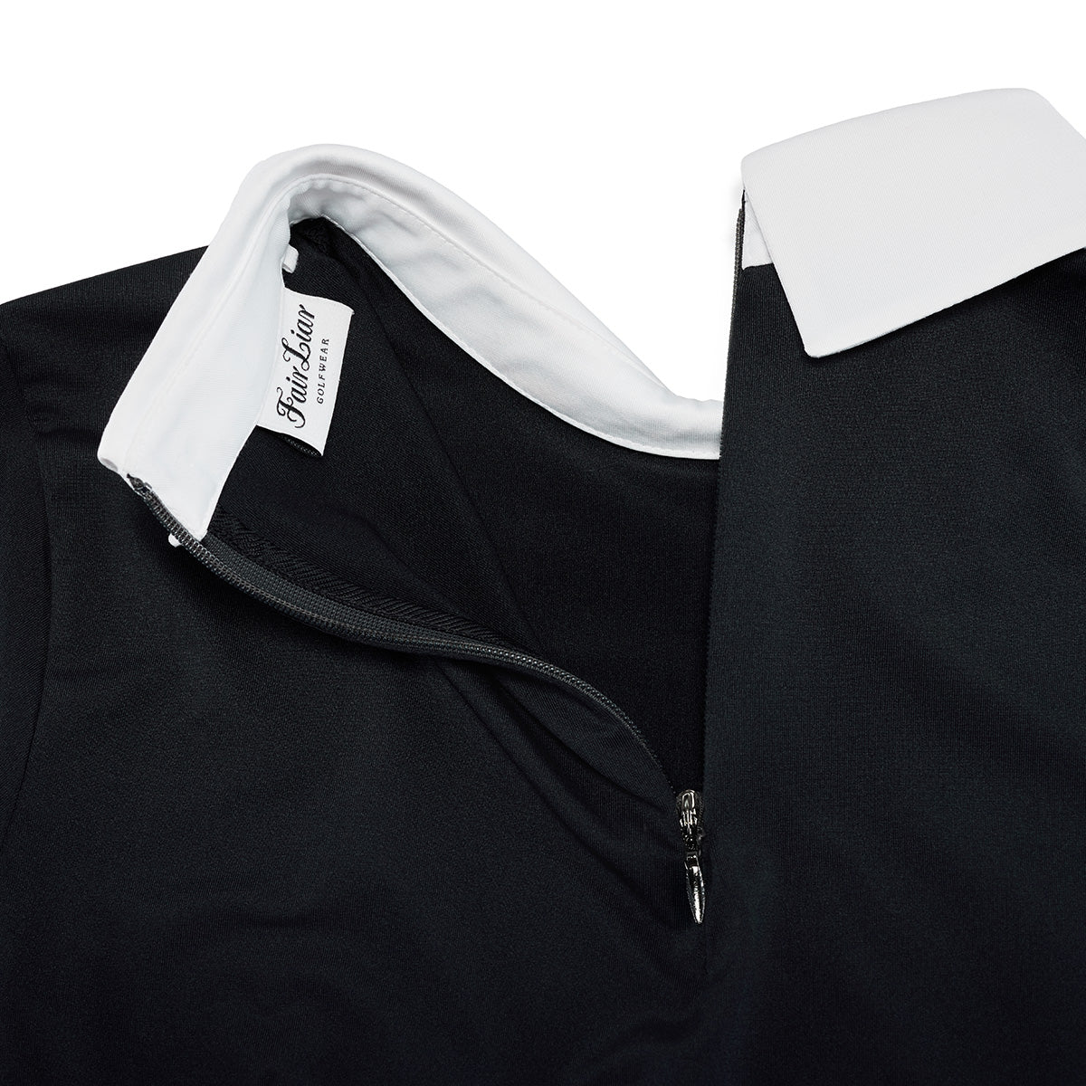 リボン配色長袖Tシャツ (ブラック)